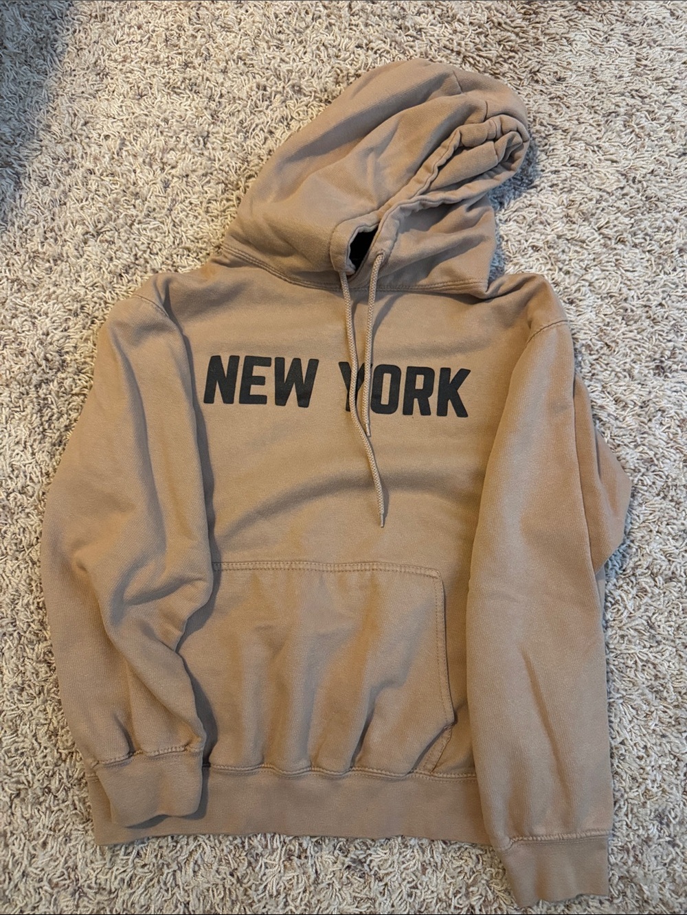 New York Graphic Hooded Sweatshirt - Tan